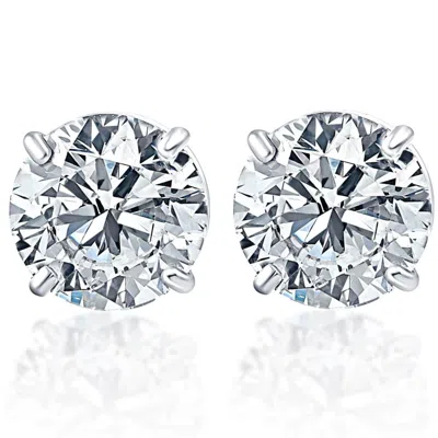 Pompeii3 1 - 3 Ct T. W. Lab Grown Round Diamond Studs In 14k White, Yellow, Or Rose Gold In Metallic
