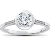 Pompeii3 1 1/10 Ct Lab Grown Diamond Aria Engagement Ring 14k White Gold In Silver