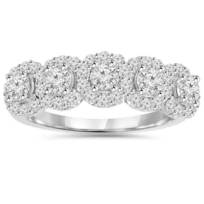 Pompeii3 1 1/10 Cttw Diamond Anniversary Wedding Ring 14k White Gold In Silver