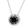 Pompeii3 1 1/10ct Black Bezel Solitaire Pendant 14k White Gold In Multi