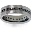 Pompeii3 1 1/10ct Black Diamond Brushed Wedding Mens Eternity Band 14k Black Gold In Black