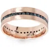 Pompeii3 1 1/10ct Channel Set Black Diamond Brushed Ring 14k Rose Gold Mens Wedding Band In Multi