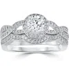 Pompeii3 1 1/10ct Curve Engagement Ring & Matching Wedding Band 14k White Gold In Multi