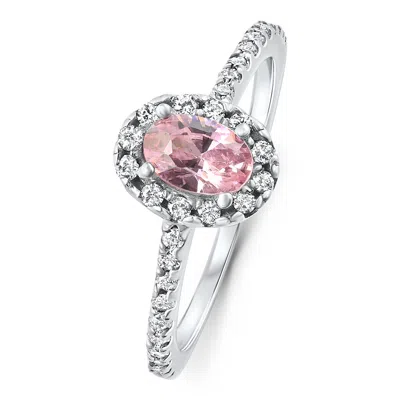 Pompeii3 1 1/10ct Pink Topaz Diamond Engagement Anniversary Ring 10k Gold Lab Grown In Multi