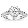 Shop Pompeii3 1 1/10ct Vintage Diamond Moissanite Halo Engagement Ring White Yellow Rose Gold In Silver