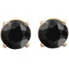 Pompeii3 1 1/2 Ct 14k Yellow Gold Round Black Diamond Studs Womens Earrings In Multi