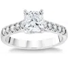 Pompeii3 1 1/2 Ct Cushion Diamond Engagement Ring 14k White Gold Lab Grown In Silver