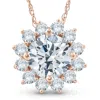 Pompeii3 1 1/2 Ct Diamond (1ct Center) Halo Pendant 14k Rose Gold Womens Necklace In Multi
