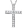 Pompeii3 1 1/2 Ct Diamond Cross Pendant Necklace 18" 10k White Gold 32mm Tall In Multi