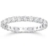 Pompeii3 1 1/2 Ct Diamond Eternity Ring Women's Stackable 14k White Gold Band Lab Grown In Silver