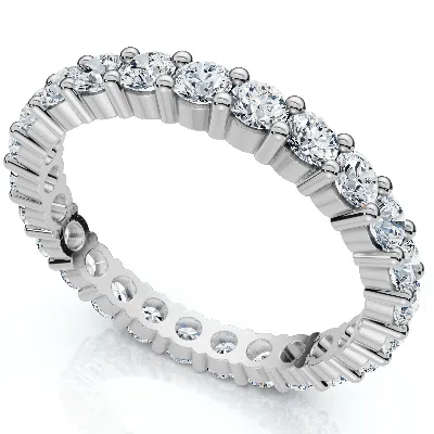 Pompeii3 1 1/2 Ct Diamond Eternity Ring Women's Stackable 14k White Gold Band Lab Grown Size Selectable In Metallic
