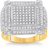 Pompeii3 1 1/2 Ct Diamond Men's Multi-cluster Wide Ring In White Or Yellow Gold In Silver