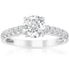 Pompeii3 1 1/2 Ct Lab Grown Diamond Ring With Accents 14k White Gold In Multi