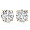 Pompeii3 1 1/2 Ct Round Diamond Stud Earrings In 14k Yellow Gold With Screw Backs In Silver