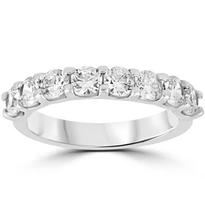 Pompeii3 1 1/2 Ct U Shape Prong Diamond Wedding Ring 14k White Gold In Multi