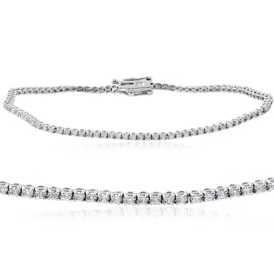 Pompeii3 1 1/2 Cttw Diamond Tennis Bracelet 14k White Gold 7" In Multi