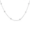 Pompeii3 1 1/2 Ctw Diamond Bezel Station Necklace 14k White Gold 18" In Silver
