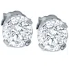 Pompeii3 1 1/2ct 14k White Round Cut Studs Earrings Screw Back In Multi