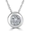 Shop Pompeii3 1 1/2ct Bezel Solitaire Diamond Pendant 14k Necklace In Multi