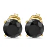 POMPEII3 1 1/2CT BLACK DIAMOND SCREW BACK STUDS 14K YELLOW GOLD WOMEN'S EARRINGS