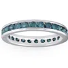 Pompeii3 1 1/2ct Blue Diamond Channel Set Eternity Ring 14k White Gold In Multi
