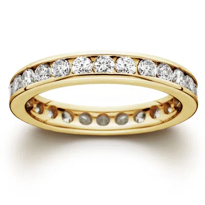 Pompeii3 1 1/2ct Channel Set Diamond Eternity Ring 14k Yellow Gold In Multi