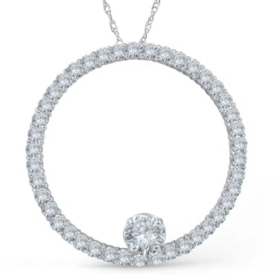 Pompeii3 1 1/2ct Circle Of Life Diamond Pendant 14k White Gold In Multi