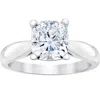 Pompeii3 1 1/2ct Cushion Diamond Solitaire Engagement Ring 14k White Gold Enhanced In Silver