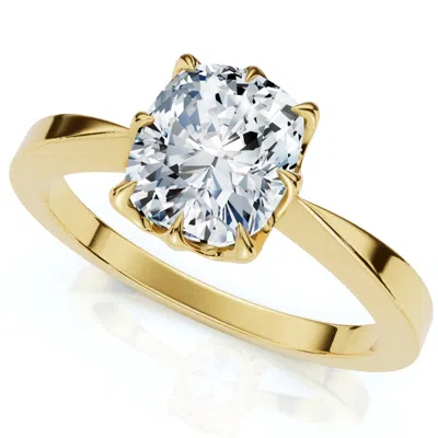 Pompeii3 1 1/2ct Cushion Solitaire Diamond Engagement Ring 14k Gold Lab Grown In Silver