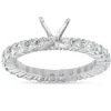 Pompeii3 1 1/2ct Diamond Eternity Mount Engagement Ring Setting 14k White Gold In Multi
