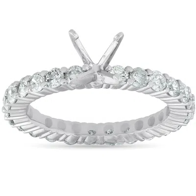 Pompeii3 1 1/2ct Diamond Eternity Mount Engagement Ring Setting 14k White Gold Size Selectable In Pink