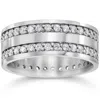 Pompeii3 1 1/2ct Diamond Eternity Wedding Anniversary Gold Ring 7mm In Silver