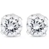 Pompeii3 1 1/2ct Diamond Push Push Studs Enhanced 14k White Gold In Silver