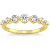 Pompeii3 1 1/2ct Diamond Single Prong Graduated Wedding Ring 14k Gold Band Lab Grown In Silver