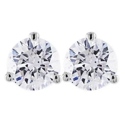 Pompeii3 1 1/2ct Diamond Studs Lab Grown 14k White Gold Lab Grown Diamond Earrings In Multi