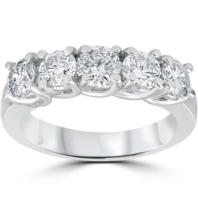 Pompeii3 1 1/2ct Diamond Wedding Anniversary Band 14k White Gold Ring In Multi