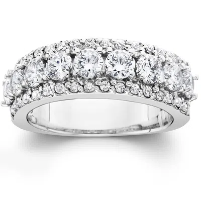 Pompeii3 1 1/2ct Diamond Wedding Ring Womens Anniversary Band 14k White Gold In Multi
