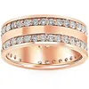 Pompeii3 1 1/2ct Double Row Diamond Eternity Wedding Ring 14k Rose Gold Double Row Band In Multi