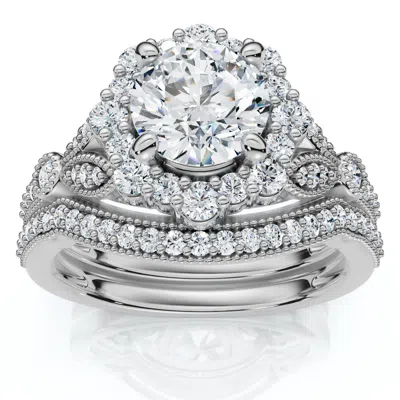 Pompeii3 1 1/2ct Eloise Diamond Engagement Ring Set 14k Gold Or Platinum In Silver