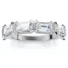 Pompeii3 1 1/2ct Emerald Cut Diamond 6-stone Ring 14k Gold Or Platinum Lab Grown In Silver