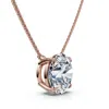 Pompeii3 1 1/2ct Floating Solitaire Diamond Pendant 14k Gold Women's 18" Chain Lab Grown