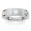 Pompeii3 1 1/2ct Flush Set Emerald Cut Diamond Ring Stackable Band 14k Gold Lab Grown In Metallic