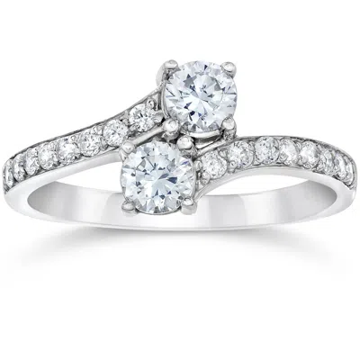 Pompeii3 1 1/2ct Forever Us 2-stone Two Diamond Ring 14k White Gold In Multi