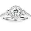 Pompeii3 1 1/2ct Moissanite & Diamond Engagement Ring In White, Yellow, Or Rose Gold In Silver