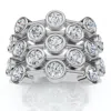 Pompeii3 1 1/2ct Multirow Bezel Diamond Right Hand Ring 10k Gold Lab Grown In Multi