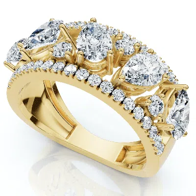 Pompeii3 1 1/2ct Multi-shape Cluster Diamond Anniversary Ring 14k Gold Lab Grown In Neutral
