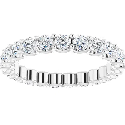Pompeii3 1 1/2ct Natural Diamond Certified Eternity Ring Wedding 14k White Gold Size 4 Size: 4 In Neutral