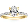 Pompeii3 1 1/2ct Oval Diamond Accents Engagement Ring White Yellow Or Rose Gold Lab Grown In Multi