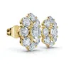 Pompeii3 1 1/2ct Oval Diamond Halo Studs 14k Gold Women's Earrings Lab Grown In Gold