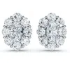 Pompeii3 1 1/2ct Oval Diamond Halo Studs 14k Gold Women's Earrings Lab Grown In White